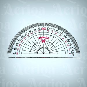 Penggaris Busur Derajat Butterfly 180° - Alat Ukur Sudut Setengah Lingkaran 10cm (Protractor)
