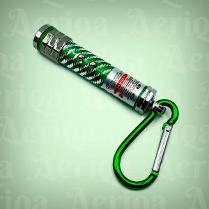 Laser Pointer Kecil Motif Ulir 2 in 1 (Laser Merah + Senter) - Gantungan Kunci Carabiner (Fancy Spiral)